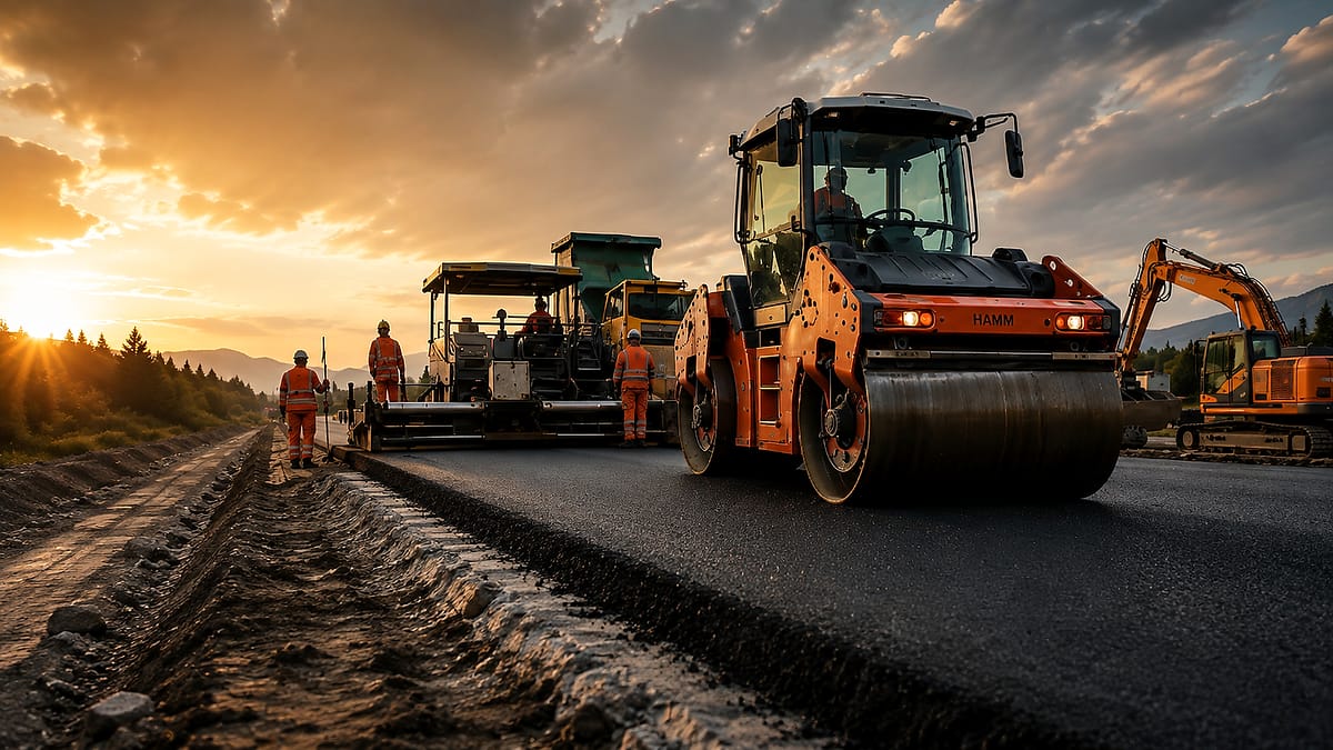 Goudron & enrobé — chantier de travaux publics